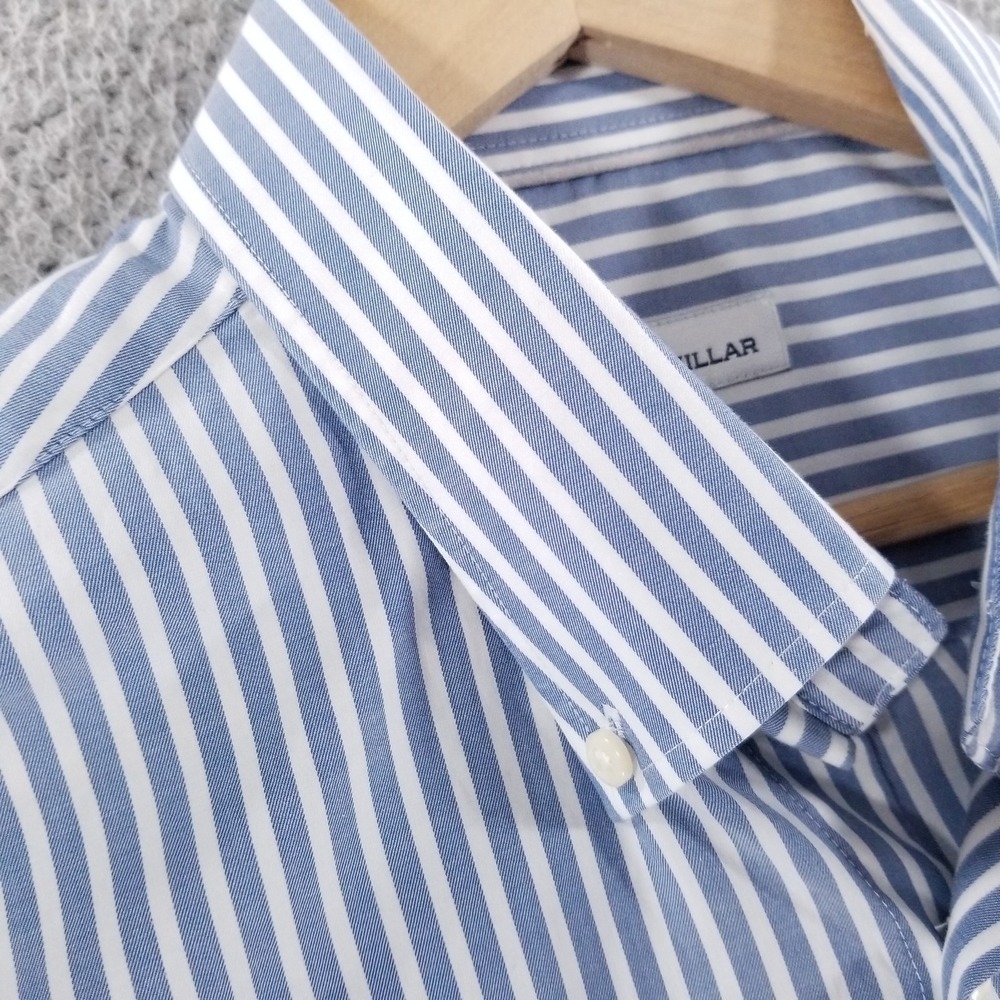 Peter Millar Shirt Mens Large Blue Striped Crown Ease Warren Sport Button Down